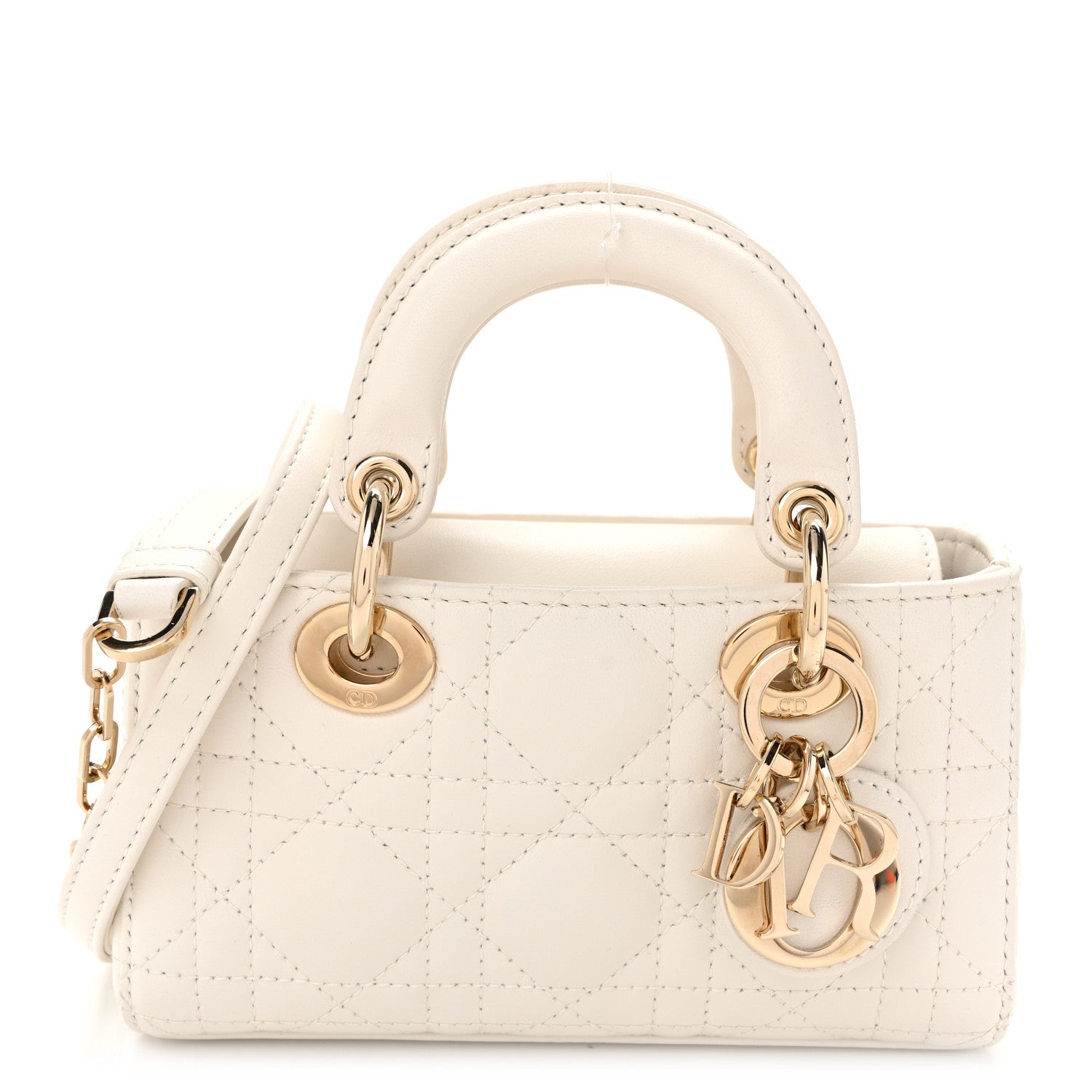Dior Lambskin Cannage Micro Lady D-Joy Latte