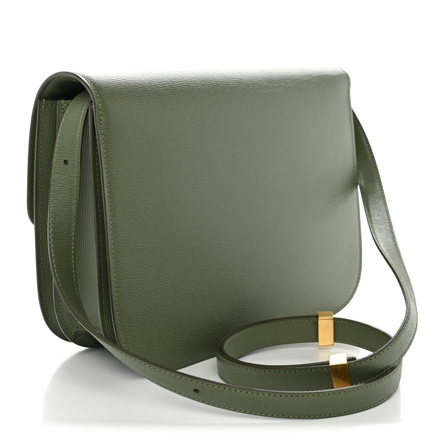 Celine Liege Calfskin Medium Classic Box Flap Bag Light Khaki