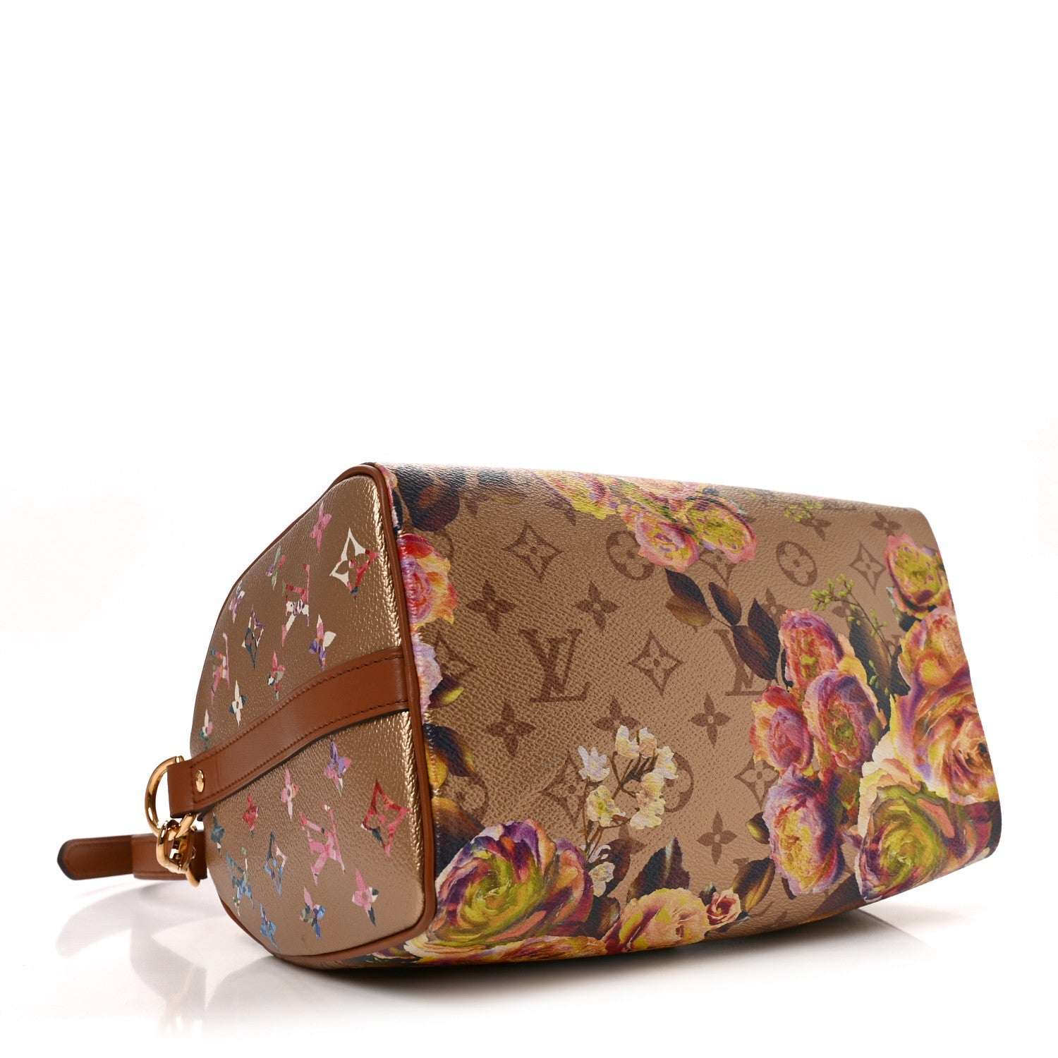 Louis Vuitton Metallic Monogram LV Garden Speedy Bandouliere 25 Gold