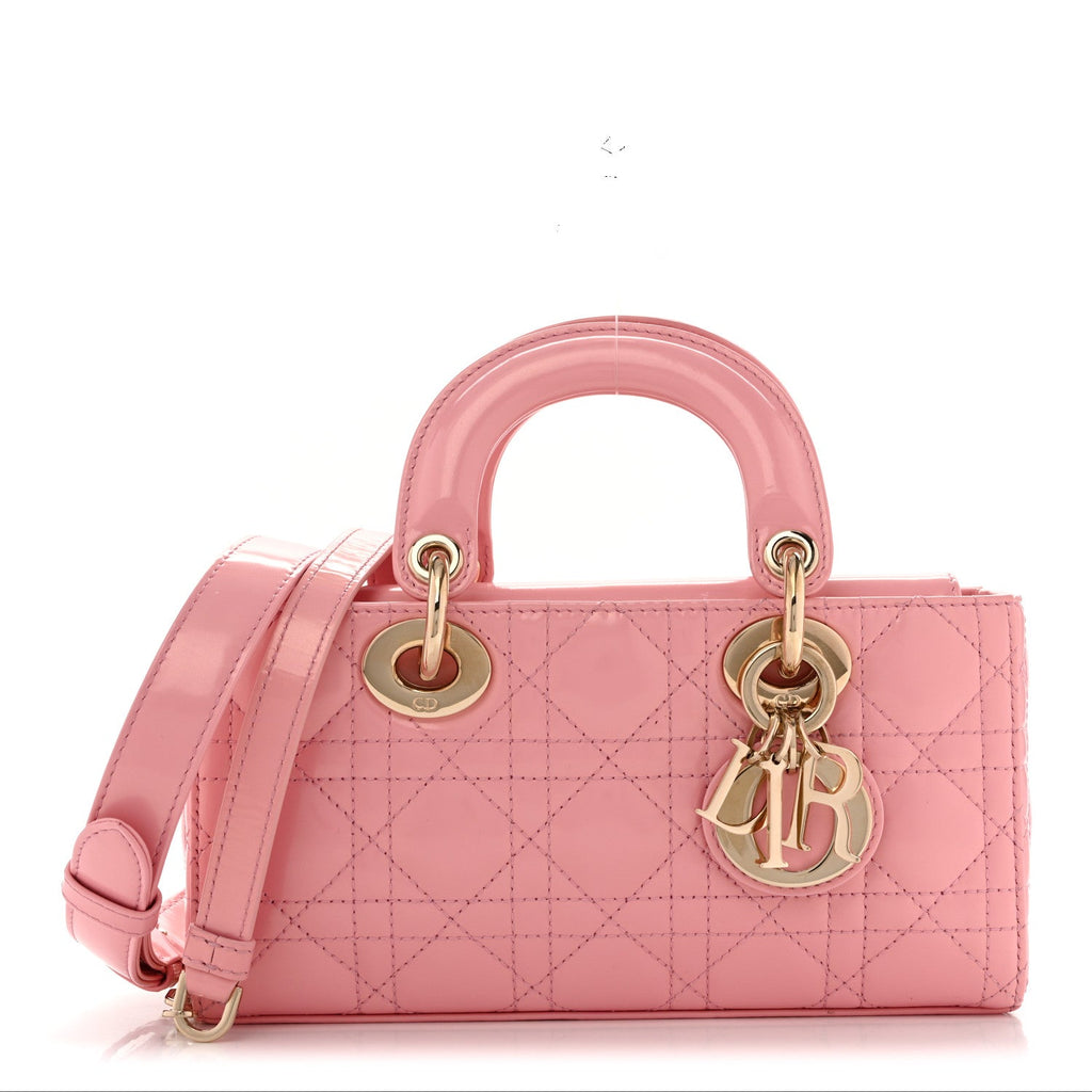 Dior Metallic Lambskin Cannage Small Lady D-Joy Pink