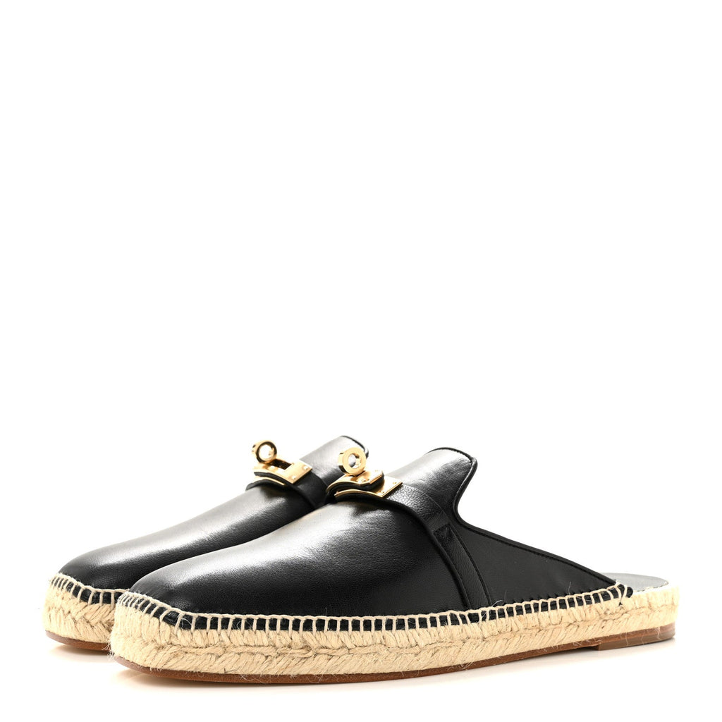 Hermès Goatskin Feria Espadrille 39 Black