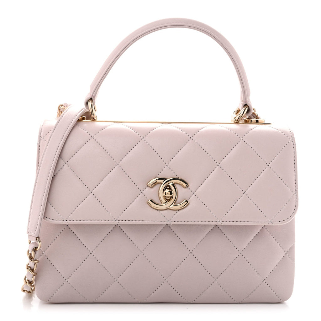 Chanel Lambskin Quilted Small Trendy CC Dual Handle Flap Bag Light Purple
