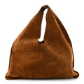 The Row Suede Small Bindle Bag Bistre Ecru