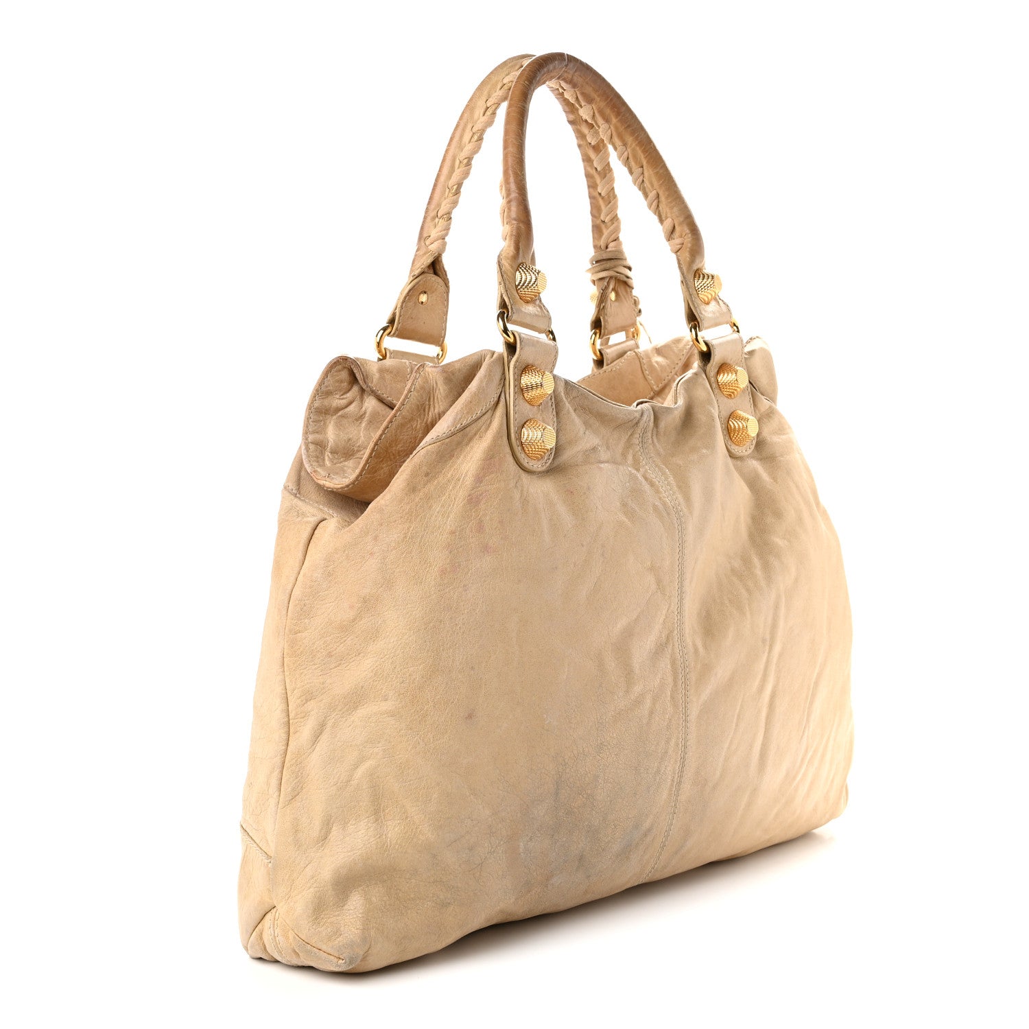 Balenciaga Agneau Giant 21 Gold Hardware Brief Praline