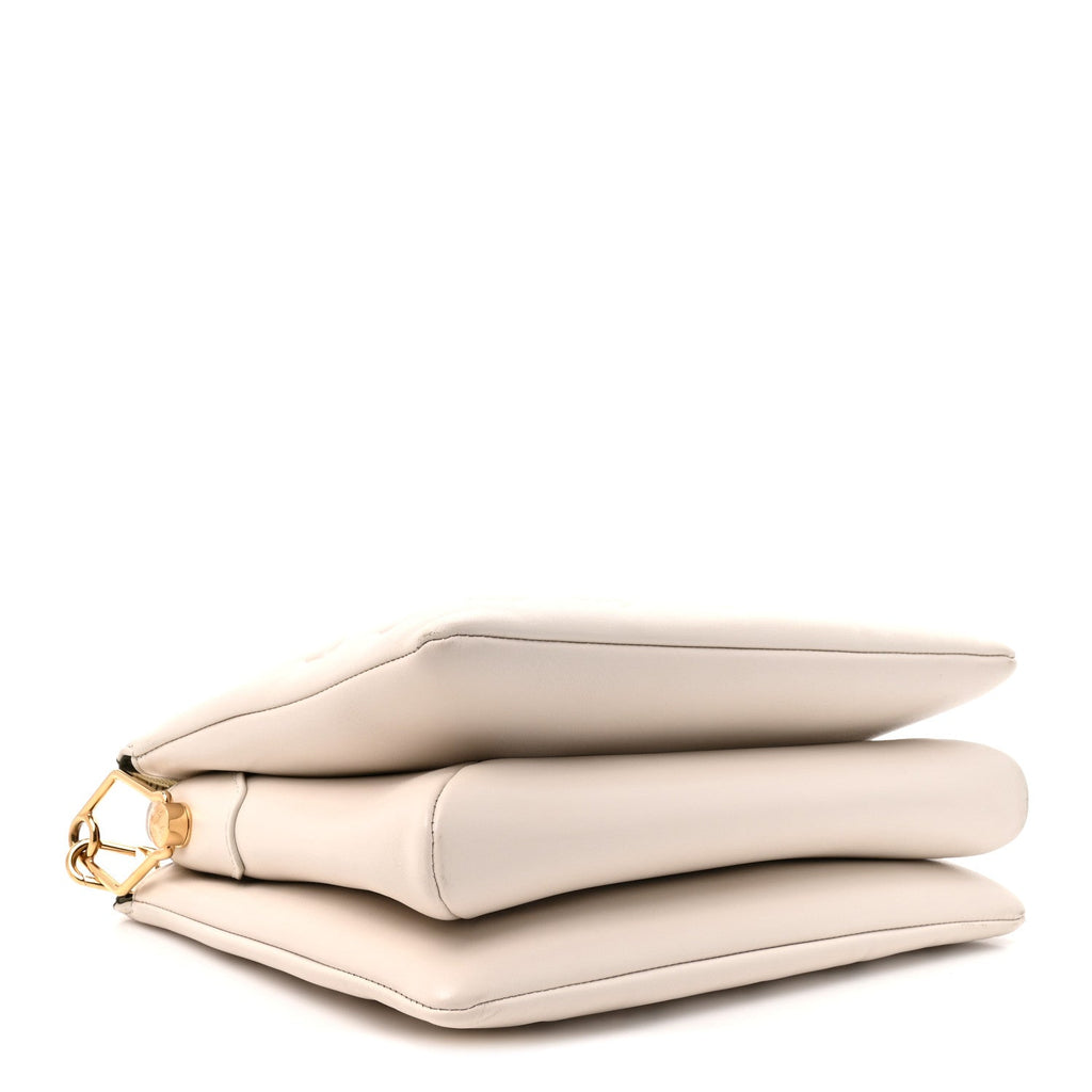 Louis Vuitton Lambskin Embossed Monogram Coussin PM Beige Cream