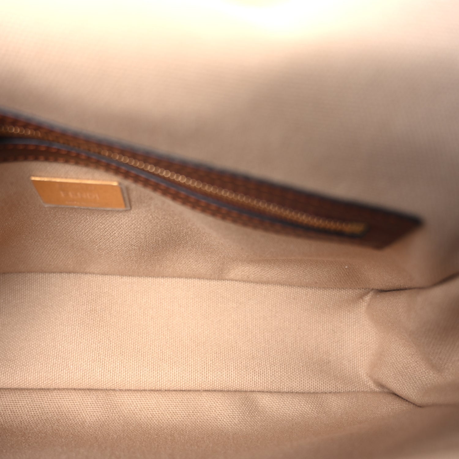 Fendi Sardinian Jacquard Vitello King FF 1974 Embroidered Baguette Sand Ghianda