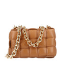 Bottega Veneta Lambskin Maxi Intreccio Padded Chain Cassette Crossbody Bag Caramel