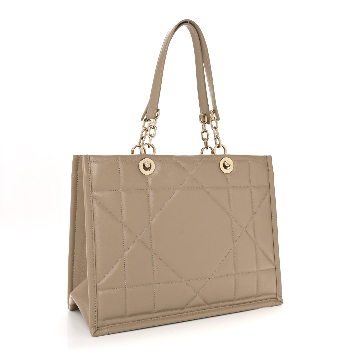 Dior Calfskin Archicannage Medium Essential Tote Beige