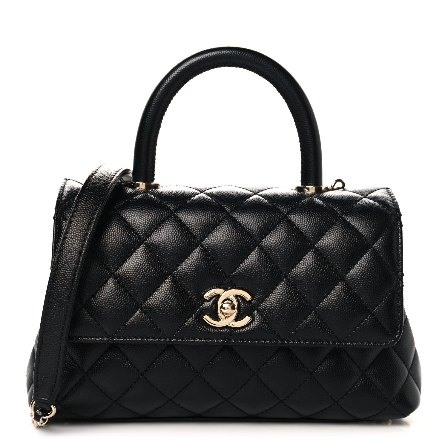 Chanel Caviar Quilted Mini Coco Handle Flap Black