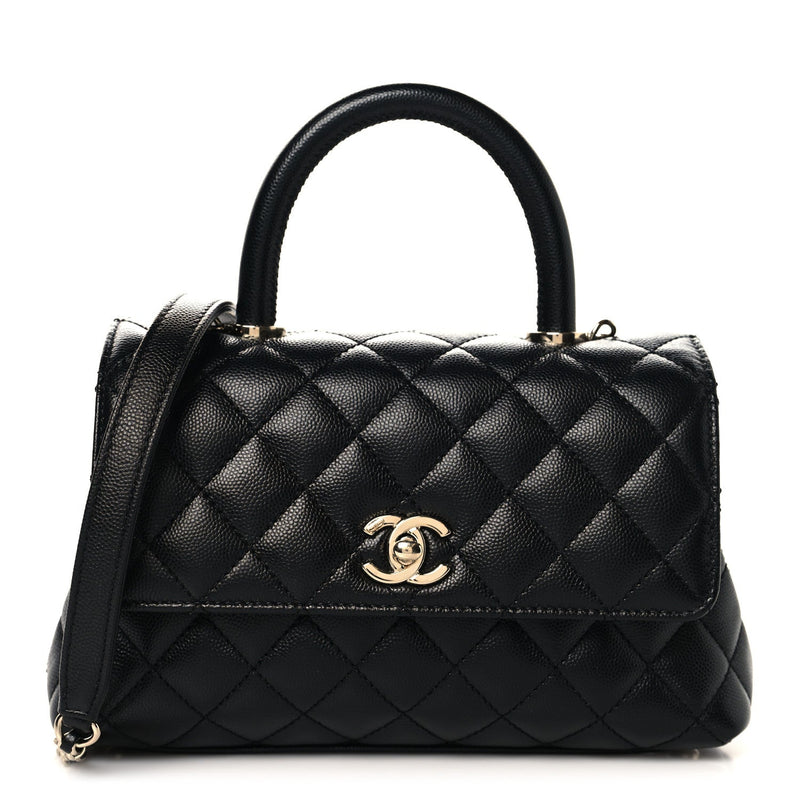 Chanel Caviar Quilted Mini Coco Handle Flap Black
