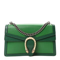 Gucci Azalea Calfskin Enamel Small Dionysus Shoulder Bag New Shamarock Emerald Off White