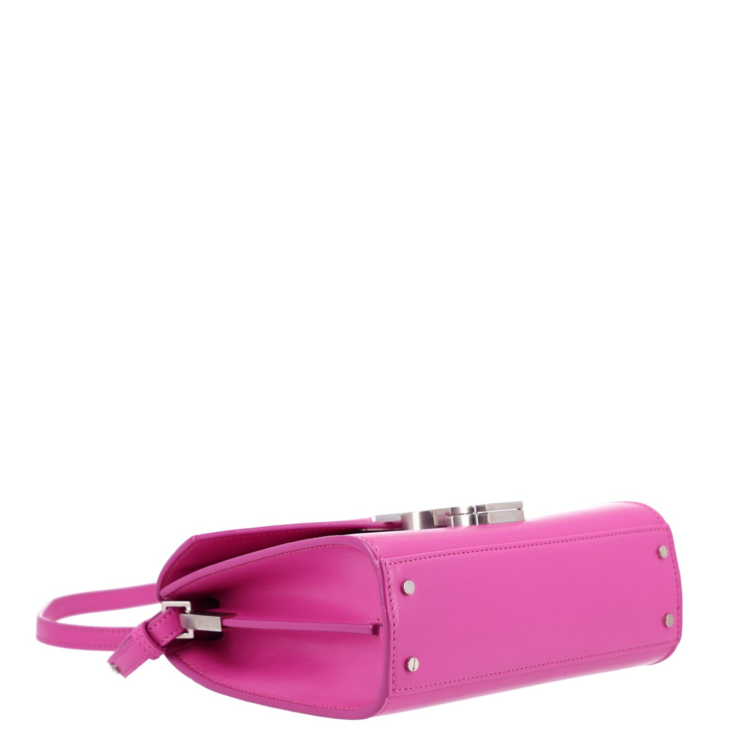 Saint Laurent Mini Cassandra Top Handle Bag Electric Fuchsia detail view