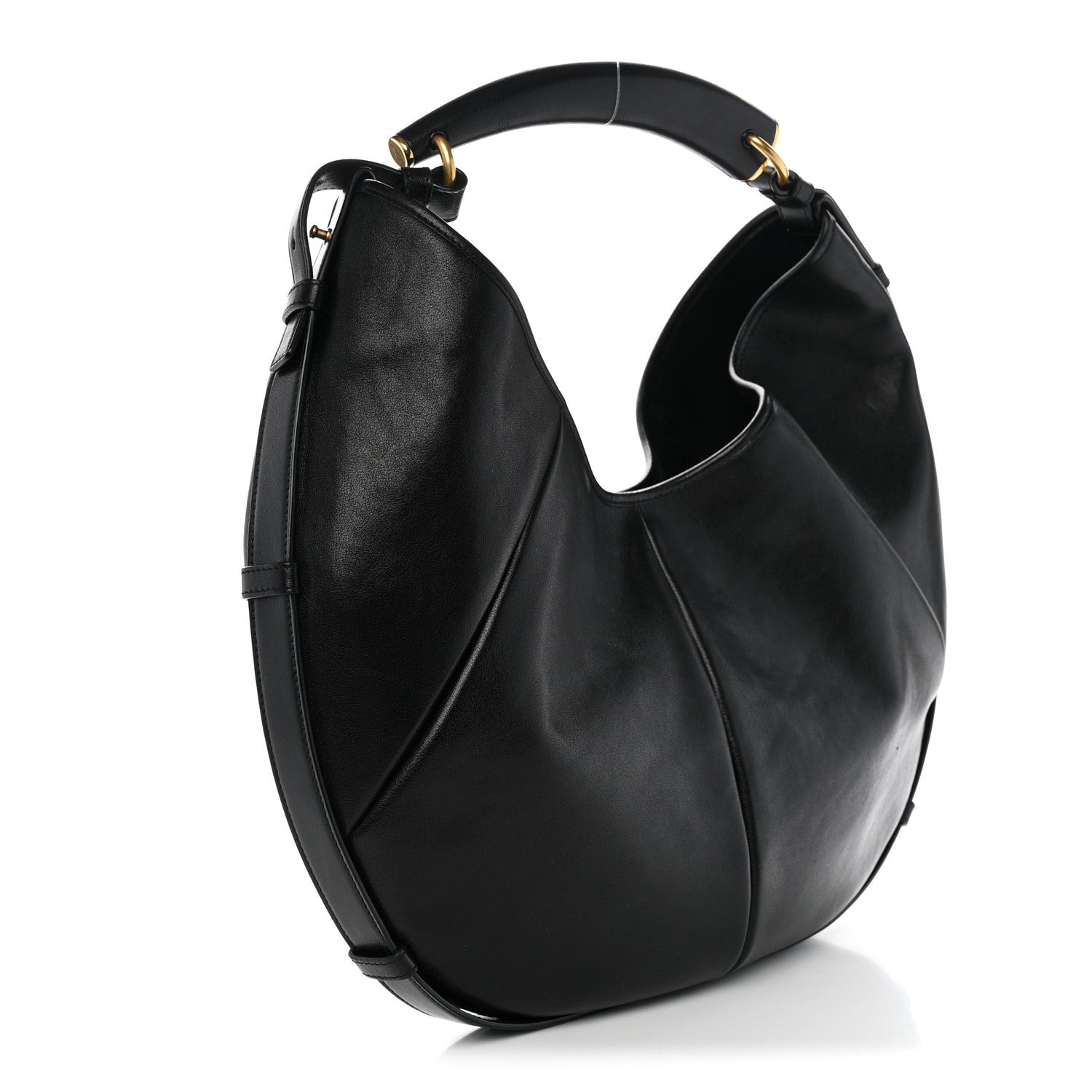 Saint Laurent Calfskin Mombasa Shoulder Bag Black