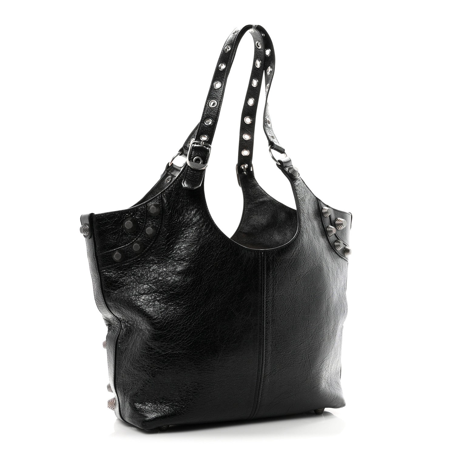 Balenciaga Agneau Arena Medium Le Cagole Carry All Bag Black