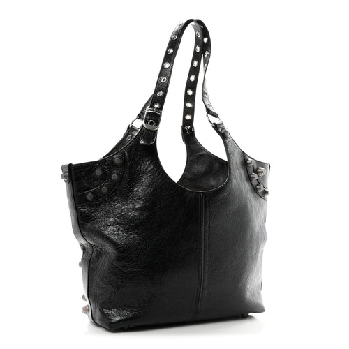 Balenciaga Agneau Arena Medium Le Cagole Carry All Bag Black