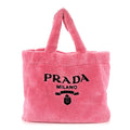 Prada Terry Cloth Tote Bag Petalo Black