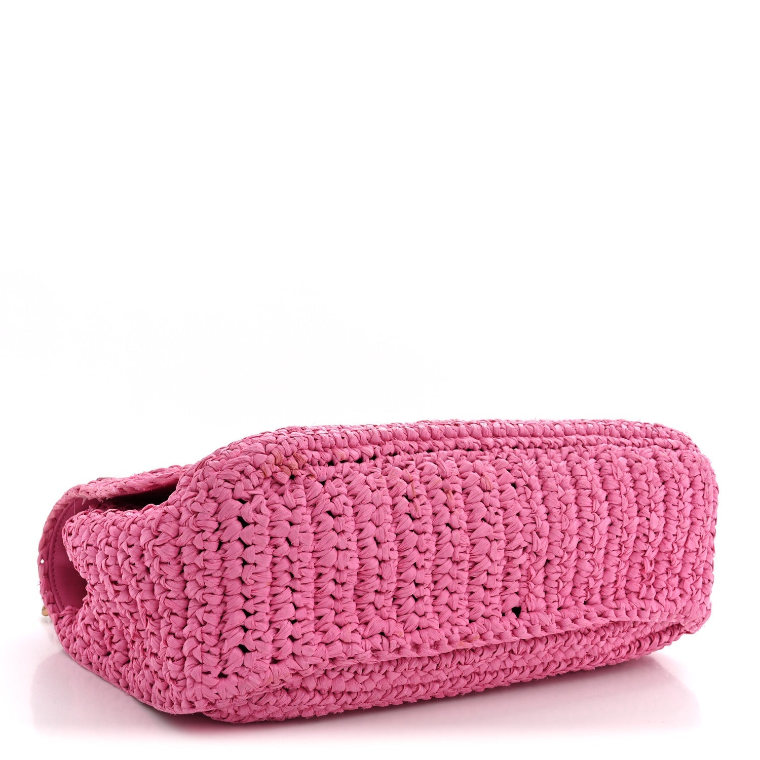 Saint Laurent Raffia Calfskin Monogram Medium Niki Chain Satchel Bright Pink