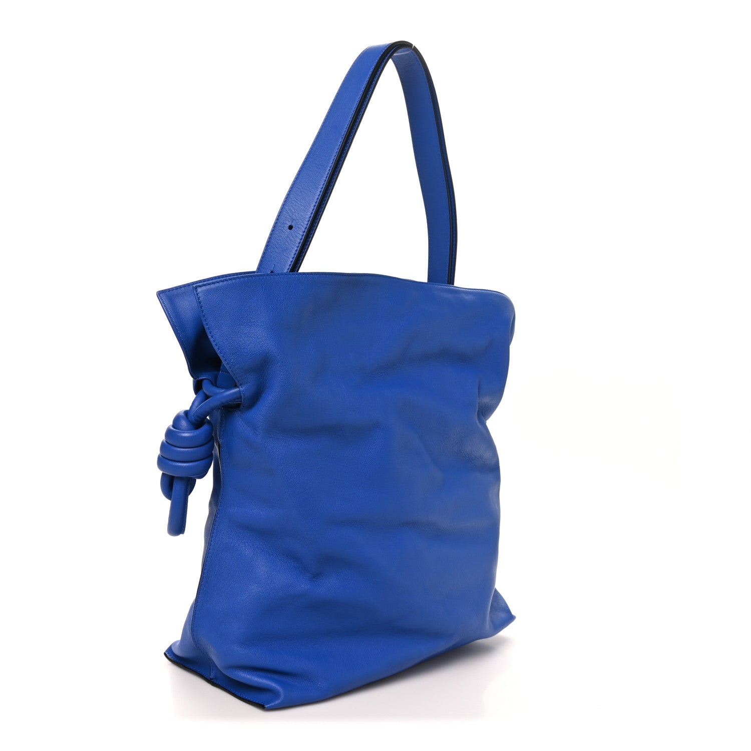 Loewe Calfskin Flamenco Knot Bag Blue side view