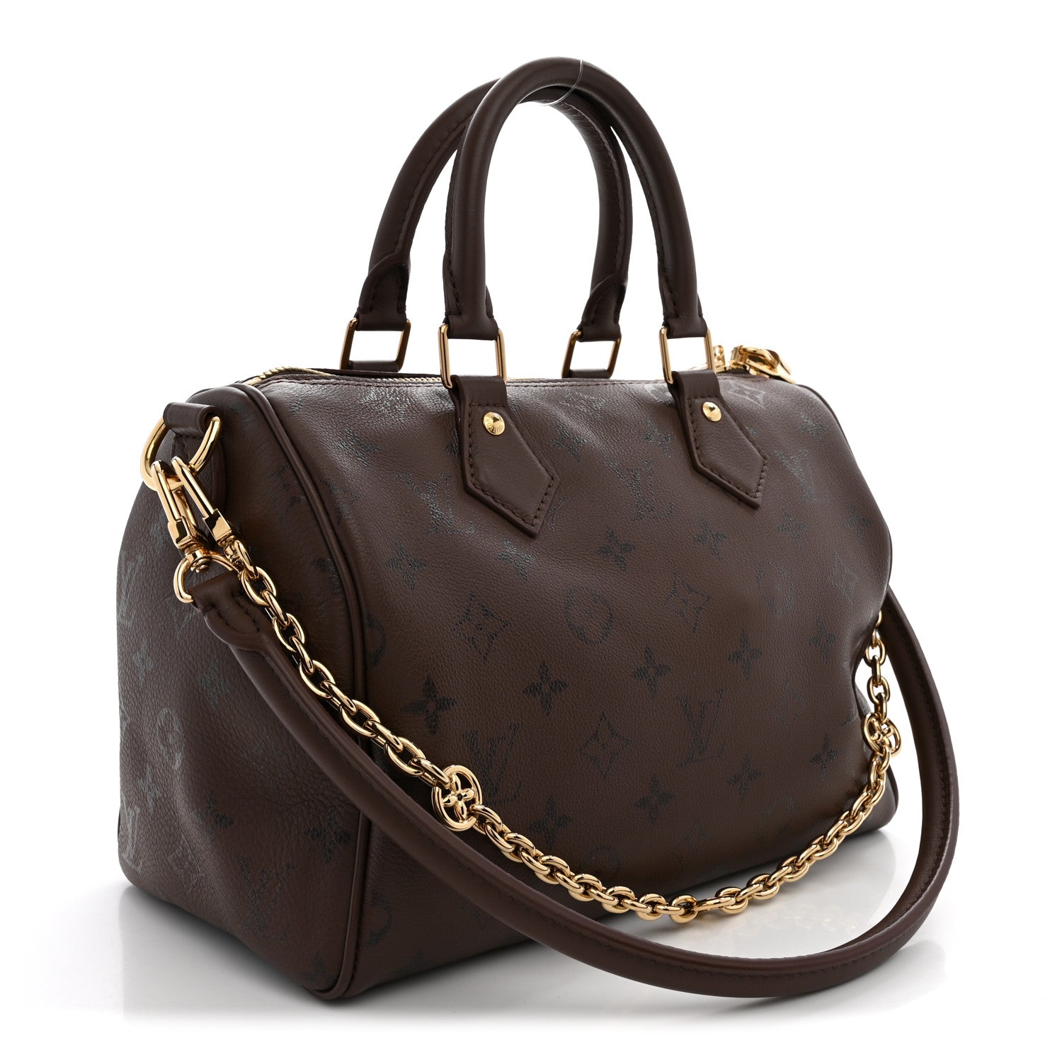 Louis Vuitton Calfskin LV Bliss Speedy Bandouliere 25 Brun