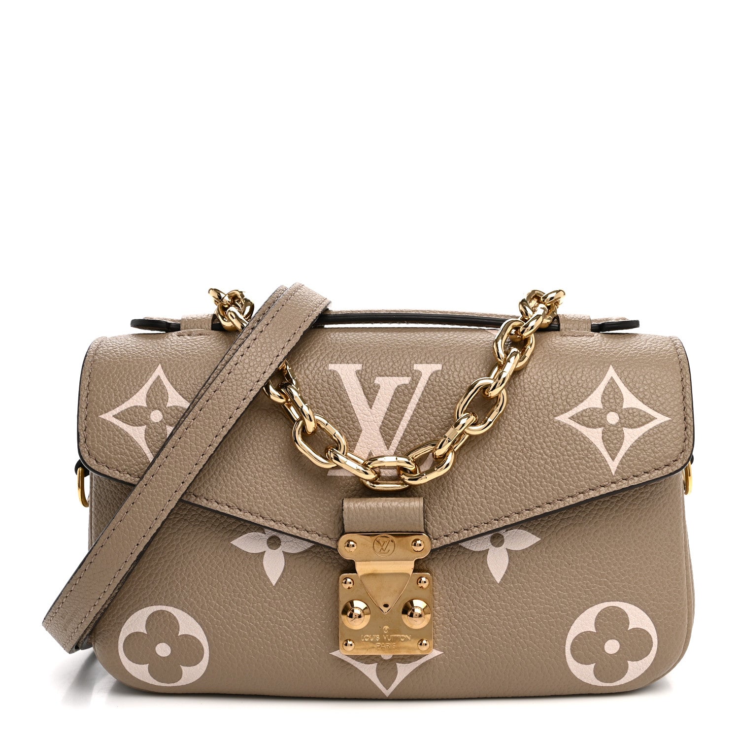 Louis Vuitton Empreinte Monogram Giant Pochette Metis East West Tourterelle Creme