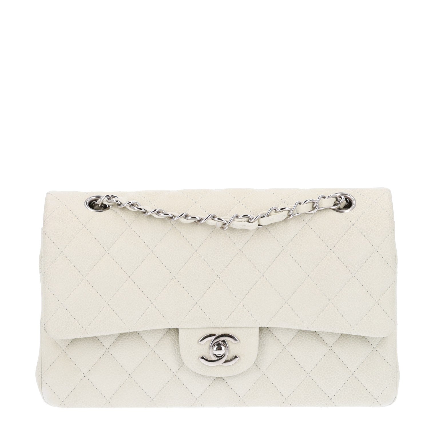Chanel Caviar Quilted Medium Double Flap Light Green