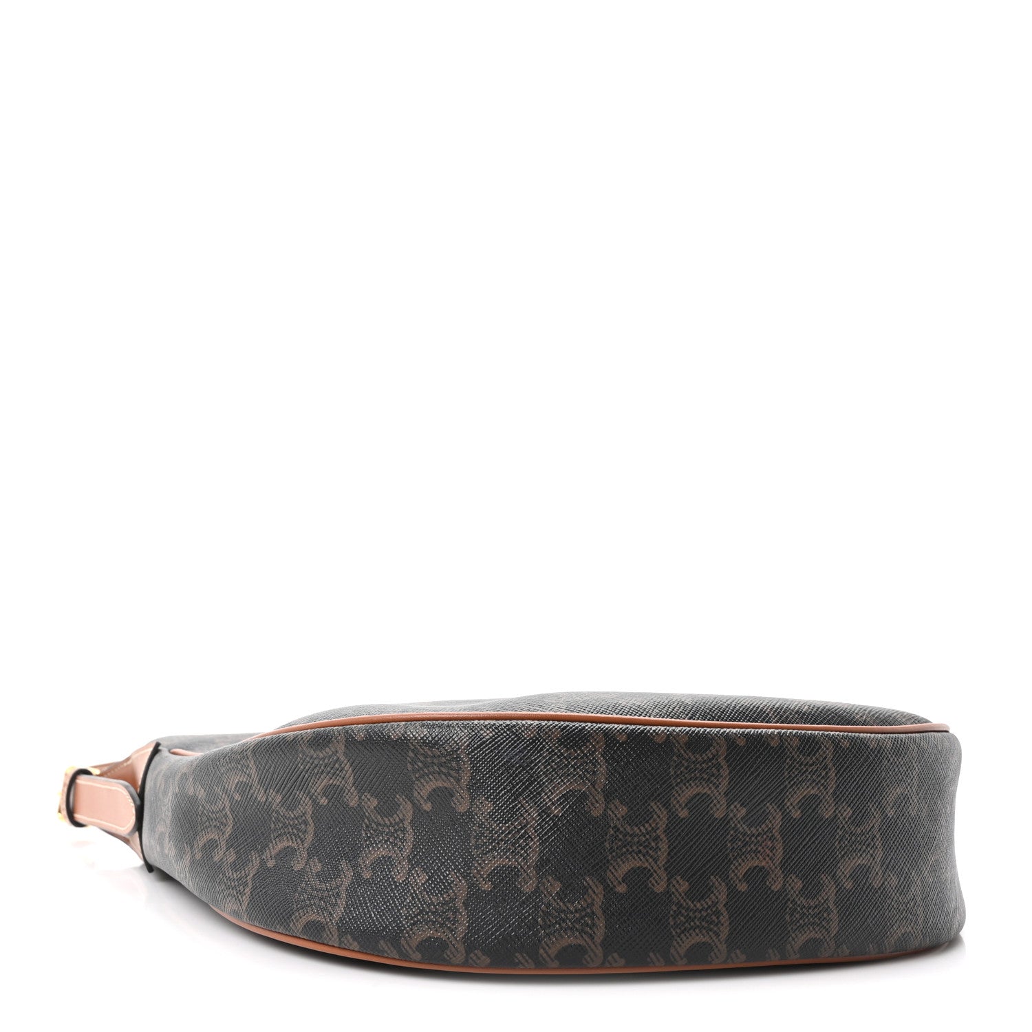 Celine Calfskin Triomphe Canvas Small Heloise Shoulder Bag Tan