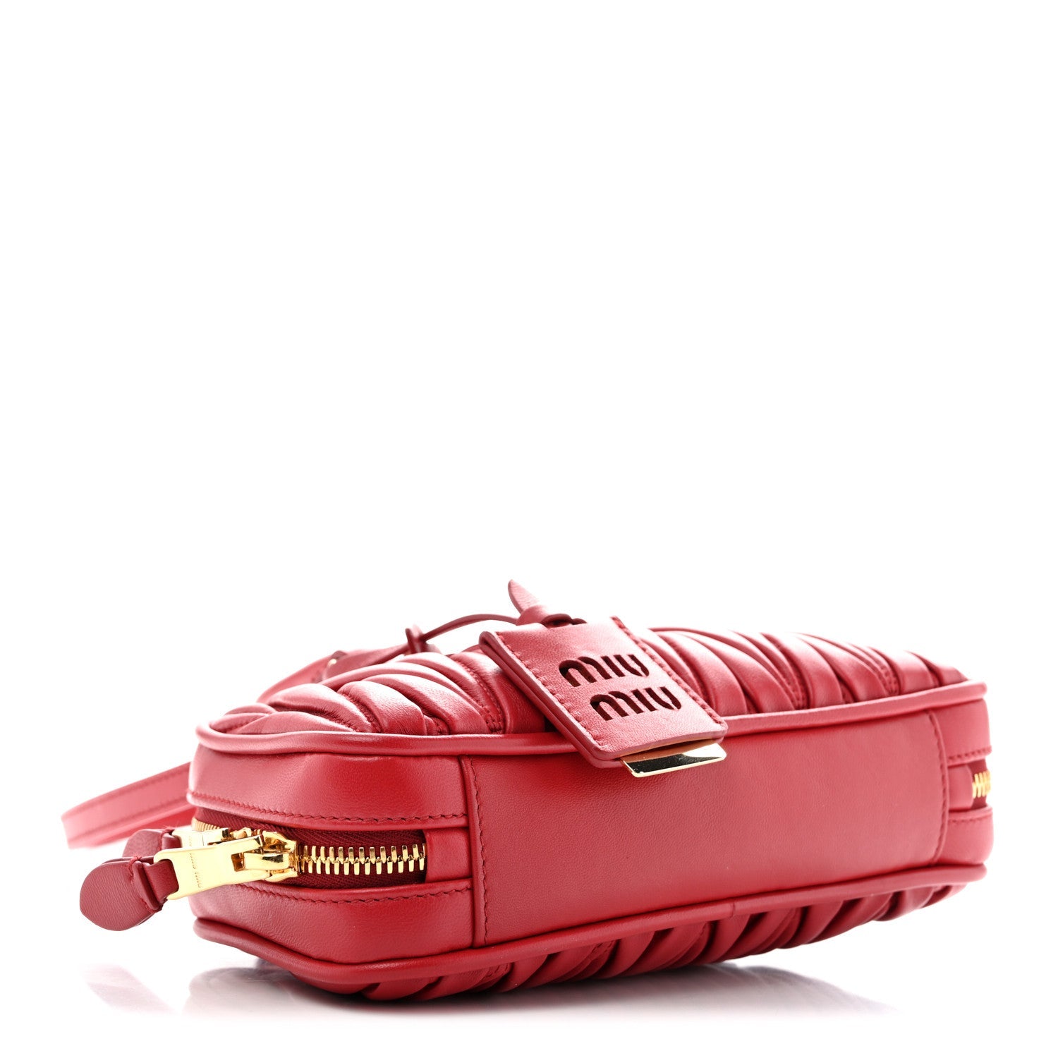 Miu Miu Nappa Matelasse Regular Arcadie Top Handle Bag Rosso