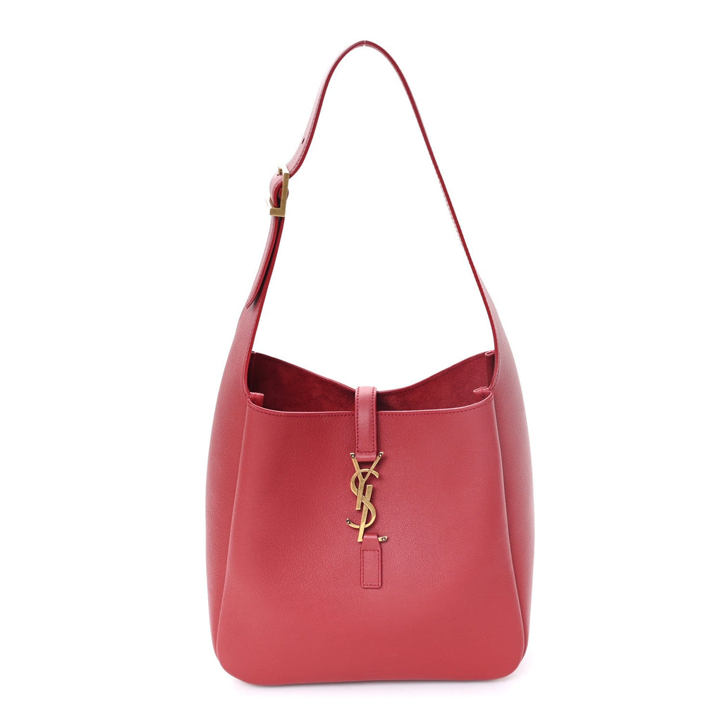 Saint Laurent Smooth Calfskin Small Le 5 A 7 Soft Hobo Red Danger