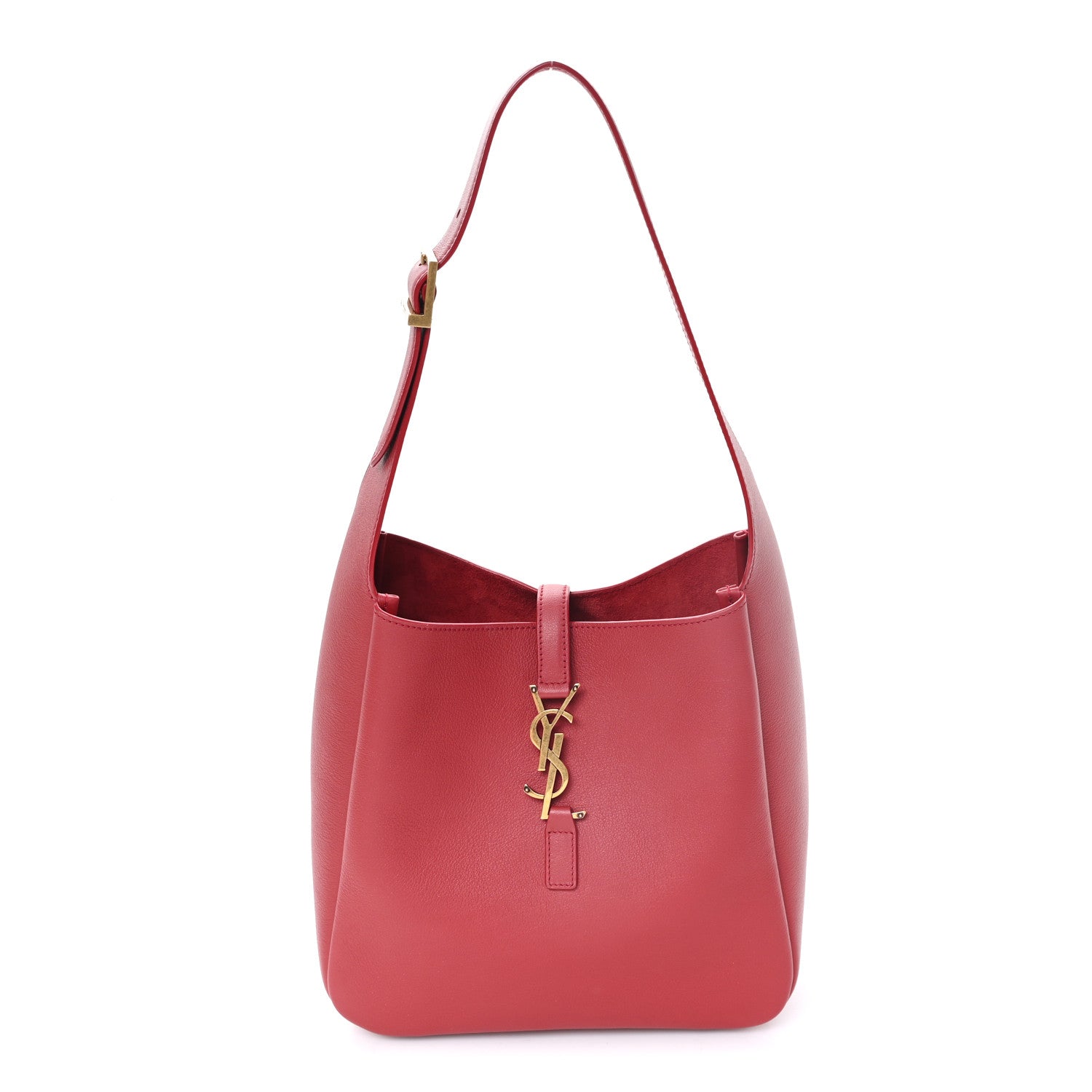 Saint Laurent Smooth Calfskin Small Le 5 A 7 Soft Hobo Red Danger