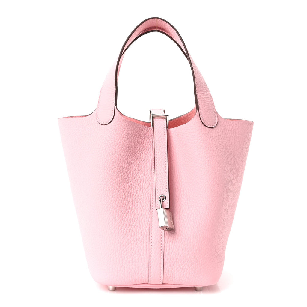 Hermès Taurillon Clemence Picotin Lock 18 PM Rose Sakura