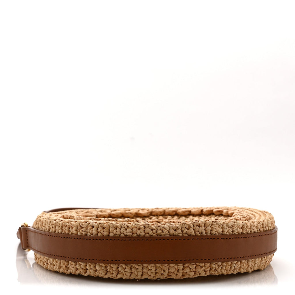 Saint Laurent Raffia Sac Round Naturel