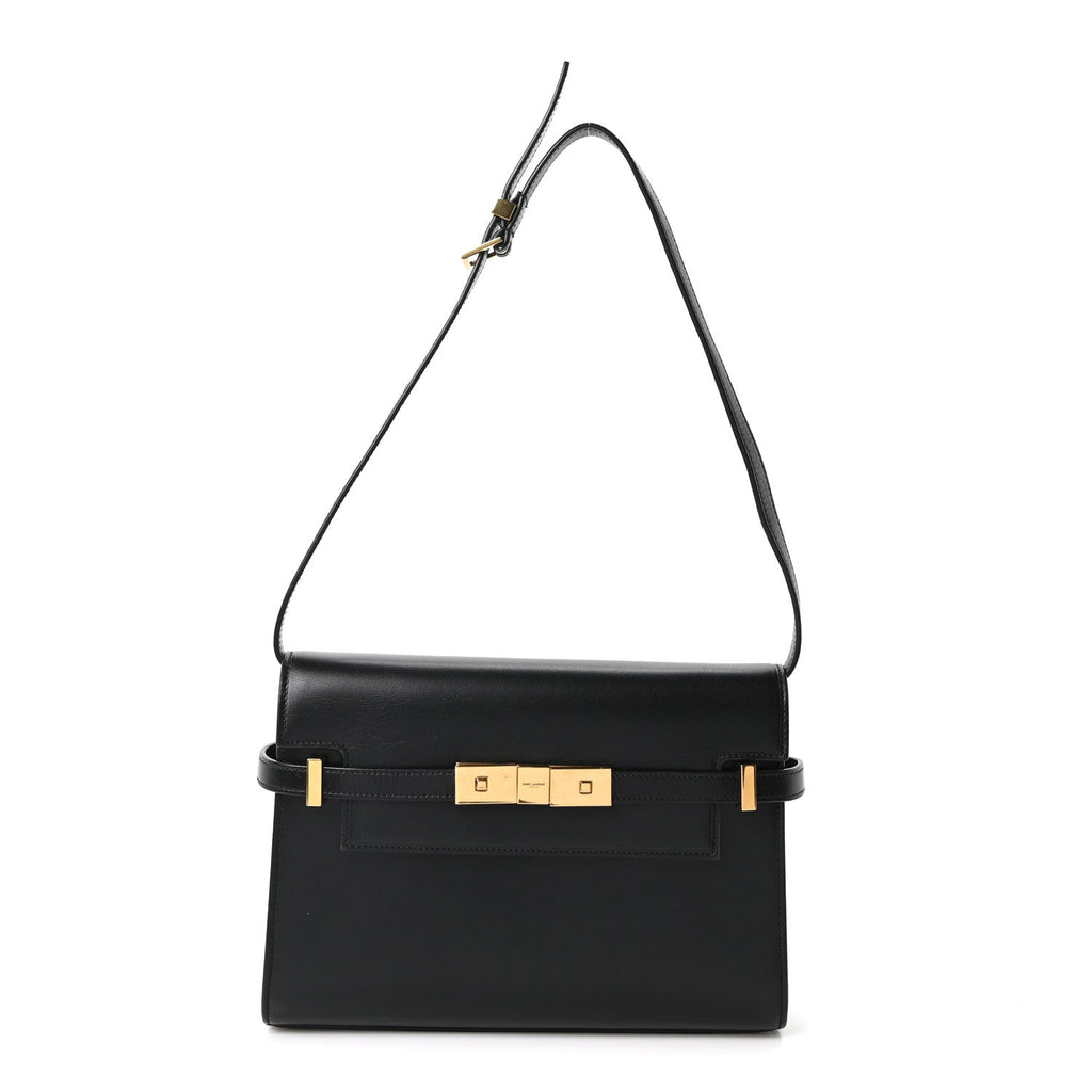Saint Laurent Smooth Calfskin Small Manhattan Shoulder Bag Black