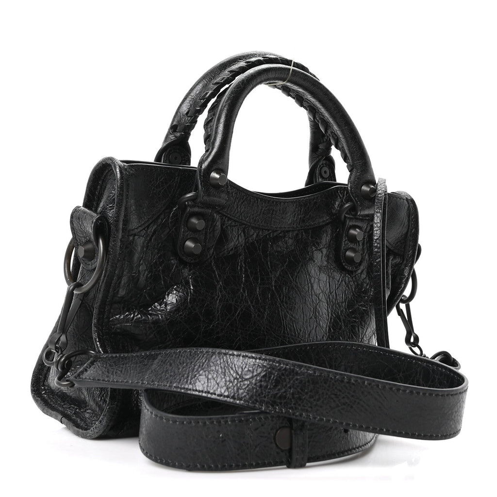 Balenciaga Agneau Arena Classic Hardware Le City Mini Black