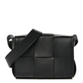 Bottega Veneta Lambskin Maxi Intreccio Candy Cassette Crossbody Bag Black