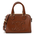Celine Smooth Calfskin Triomphe Small Boston Bag Tan