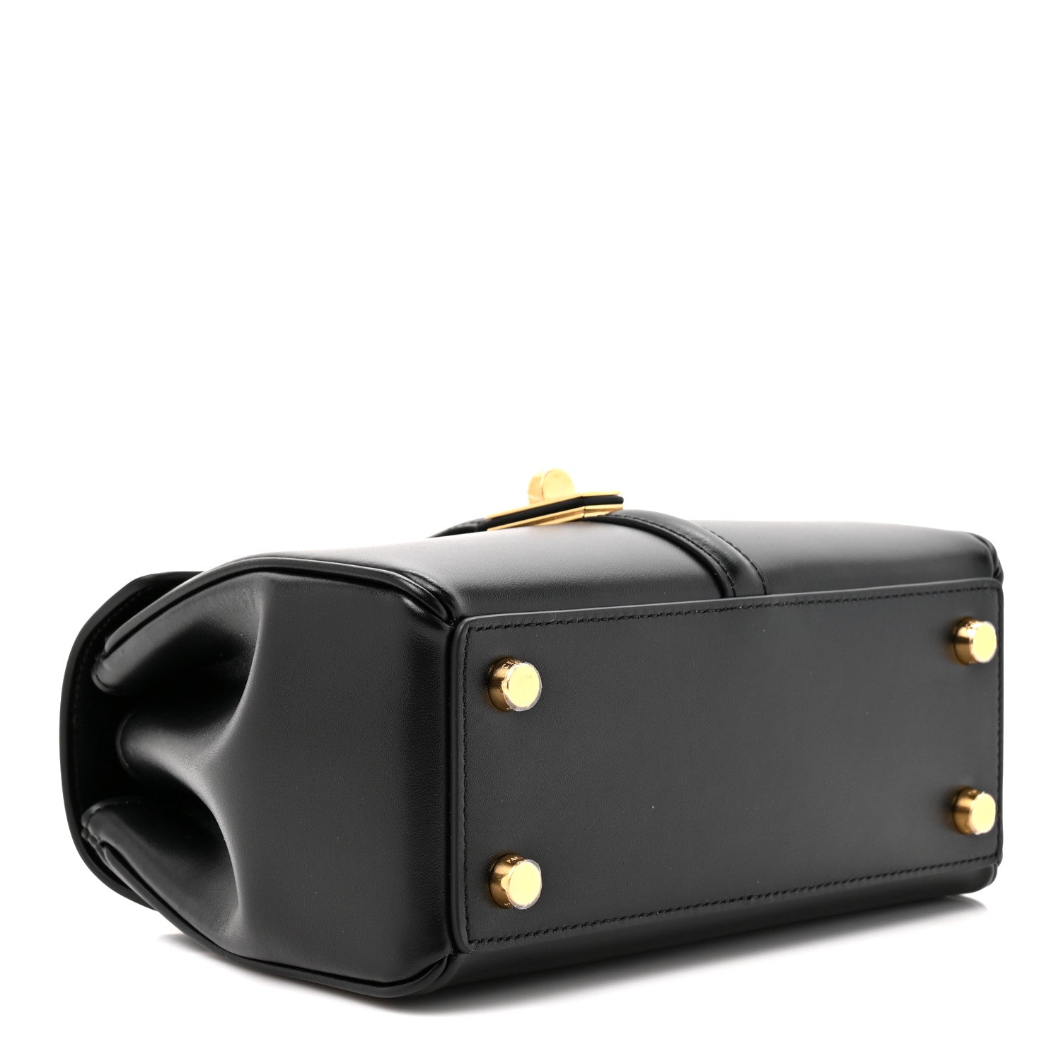 Celine Satinated Calfskin Mini 16 Top Handle Bag Black