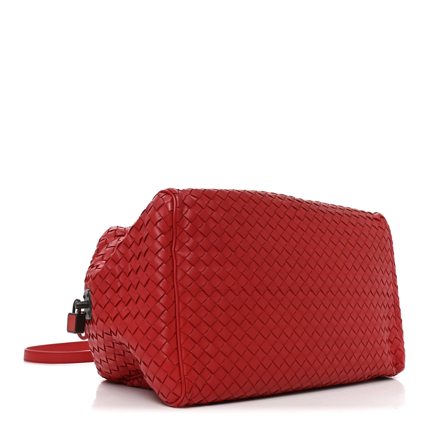 Bottega Veneta Nappa Intrecciato Boston Carmine