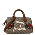 Gucci GG Supreme Monogram Blind for Love Embroidered Small Boston Beige Tuscany