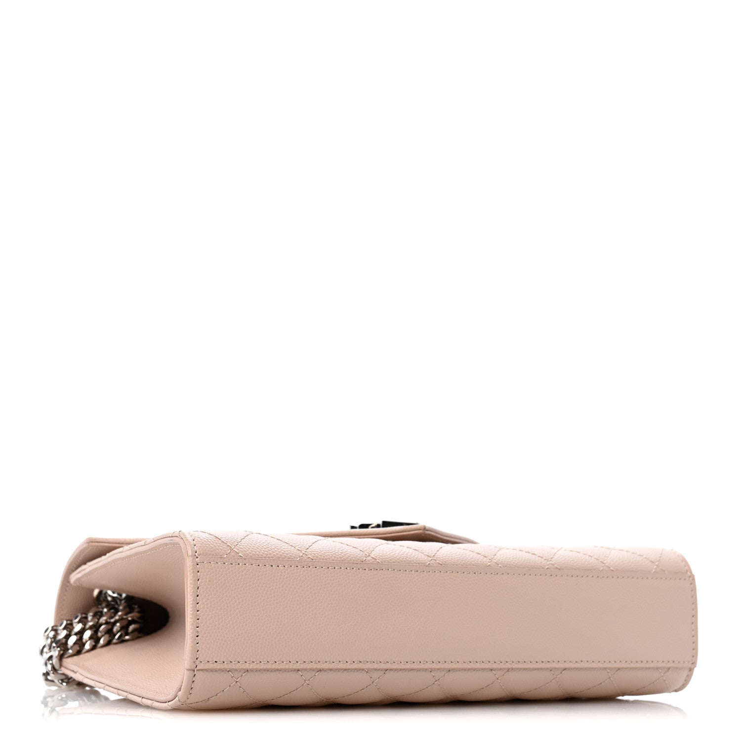 Saint Laurent Grain De Poudre Textured Mixed Matelasse Medium Triquilt Monogram Satchel Marble Pink