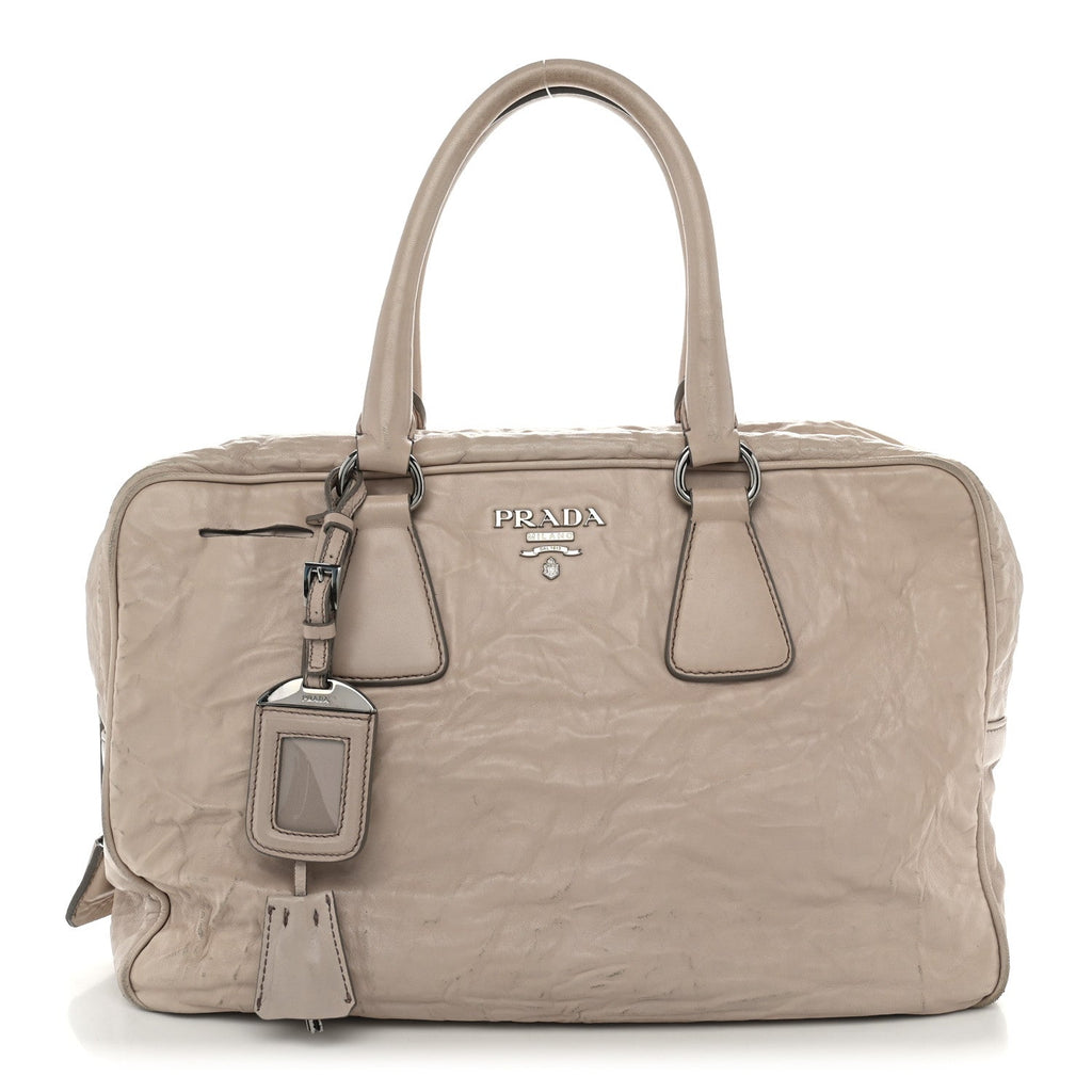 Prada Nappa Antik Bauletto Satchel Argilla