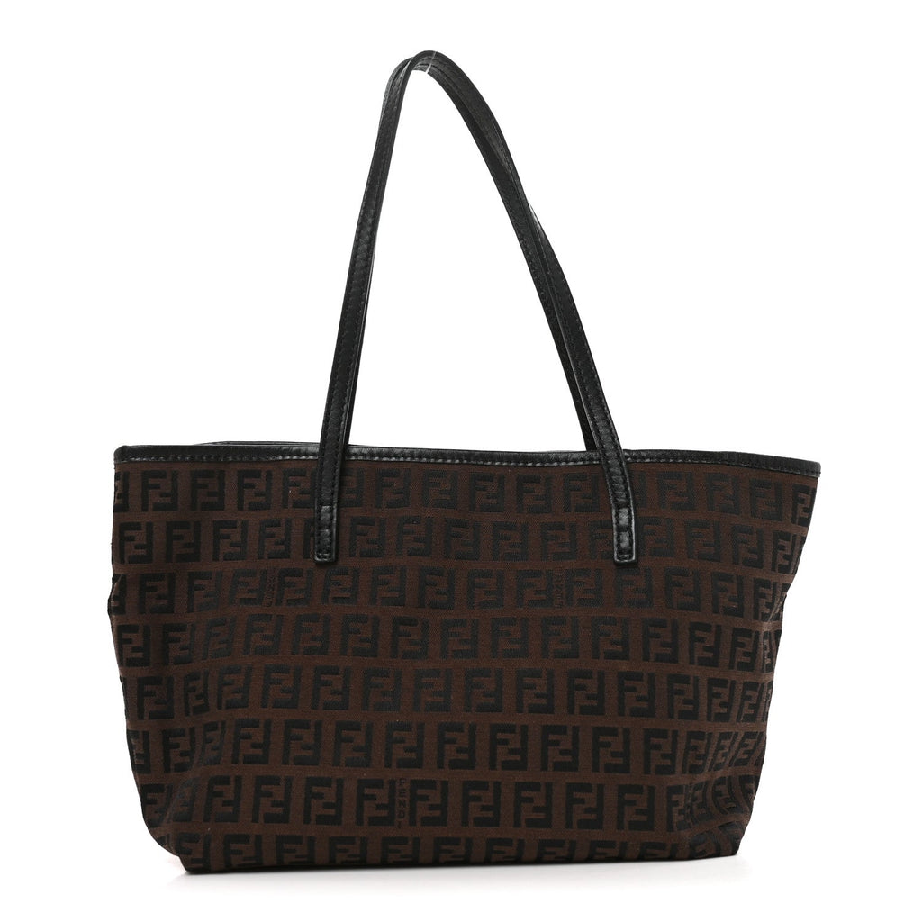 Fendi Zucchino Small Roll Tote Tobacco Moro
