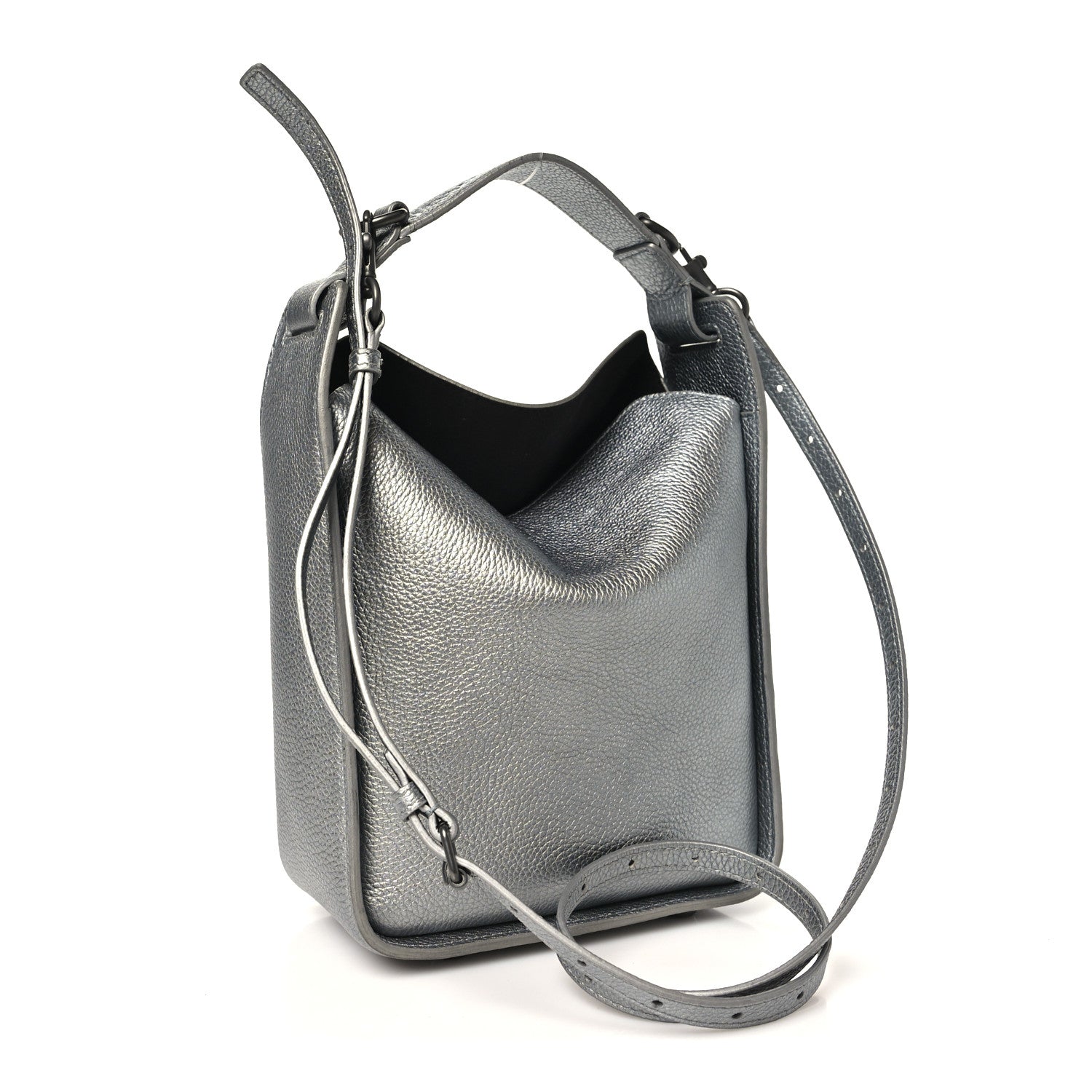 Balenciaga Metallic Calfskin XS Tool 2.0 North-South Tote Silver