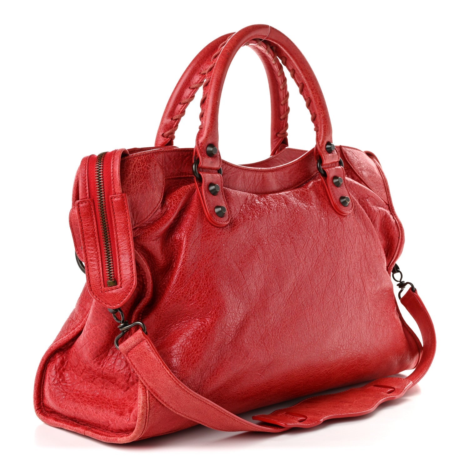 Balenciaga Agneau Classic Hardware City Rouge Coquelicot