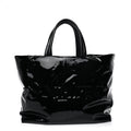 Saint Laurent Patent Wide Puffer Maxi Tote Black