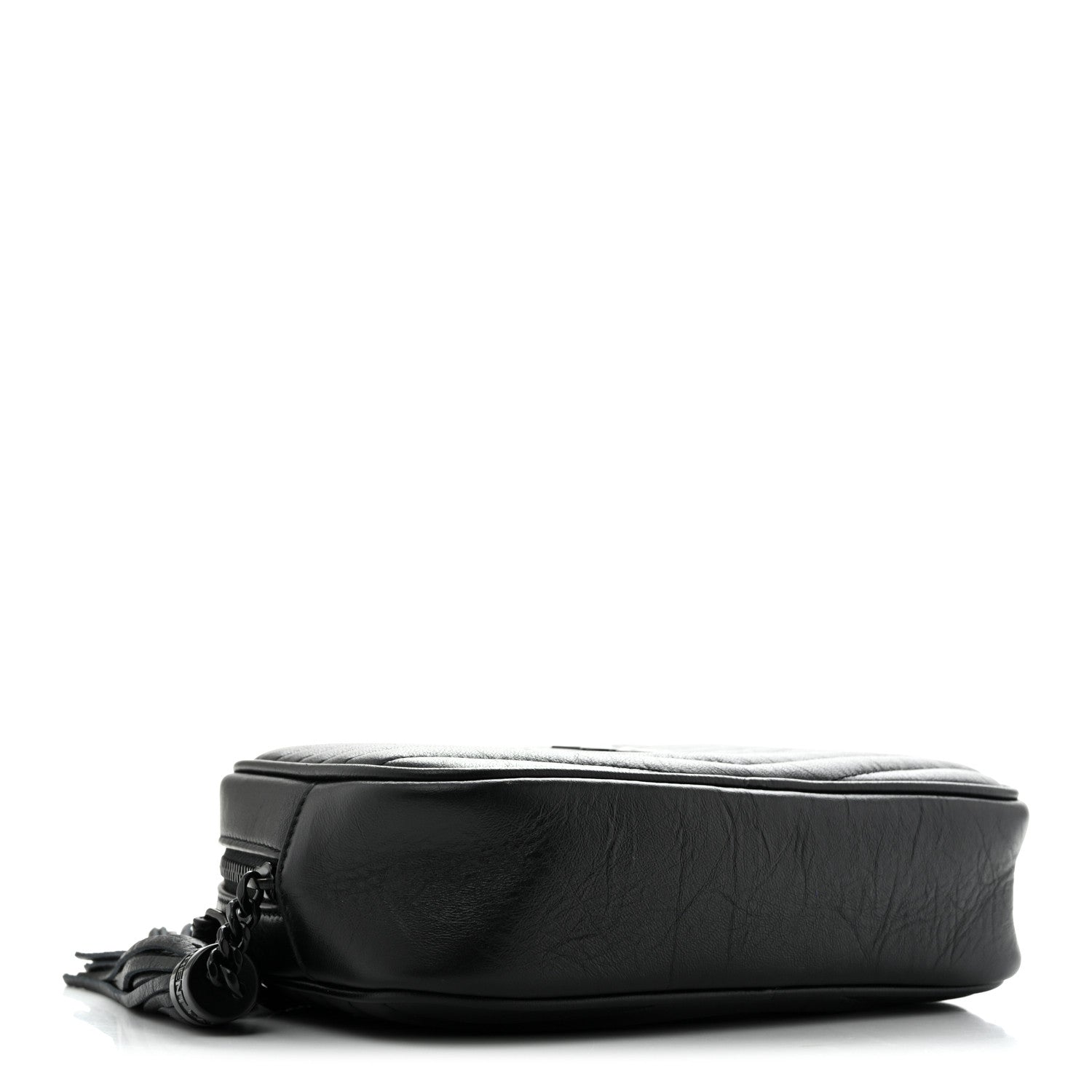 Saint Laurent Calfskin Matelasse Monochrome Monogram Mini Lou Camera Bag Black