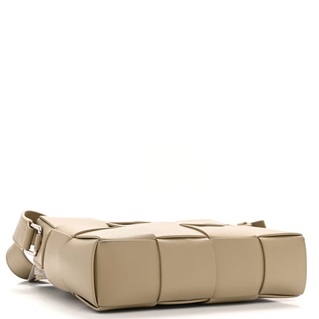 Bottega Veneta Lambskin Maxi Intrecciato Cassette Camera Bag Travertine