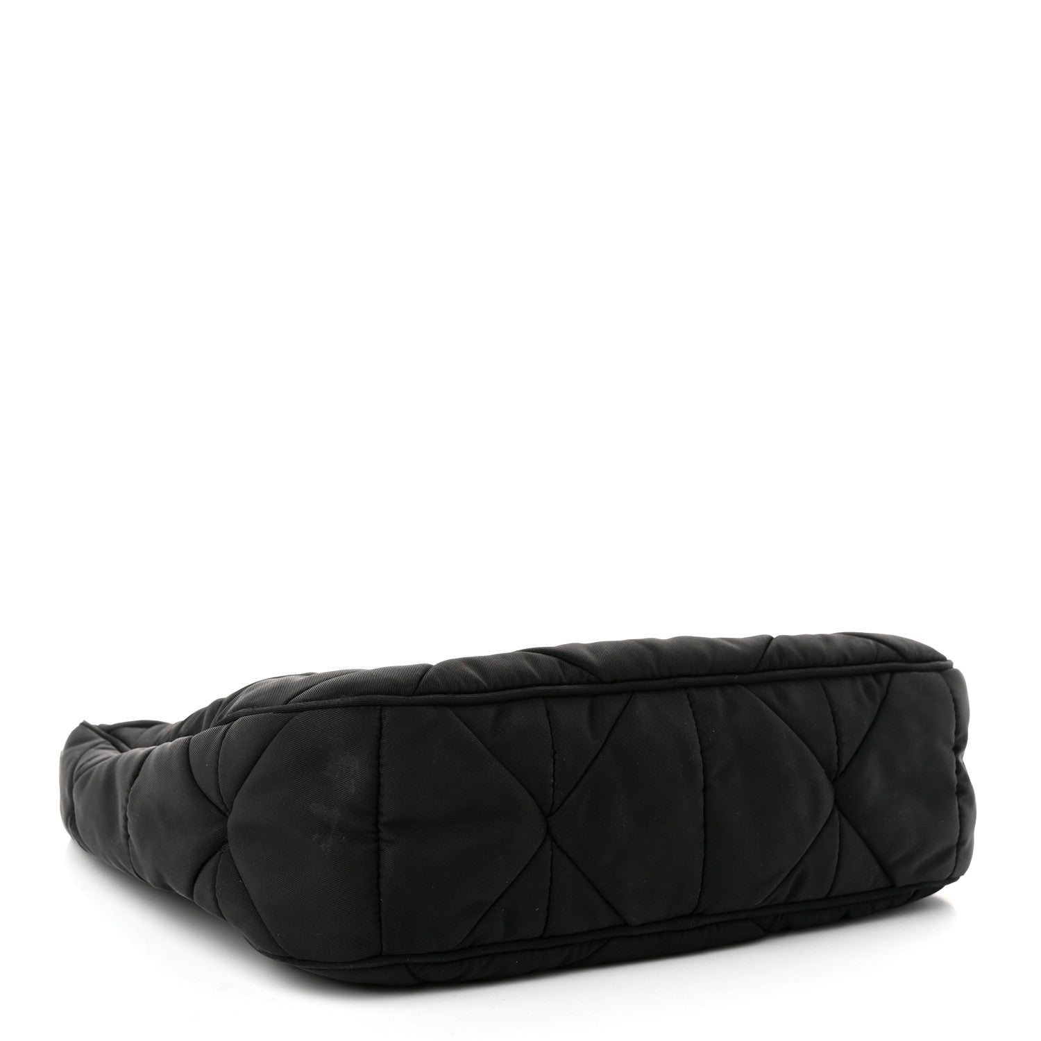 Prada Re-Nylon Triangle Padded Patchwork Shoulder Bag Black