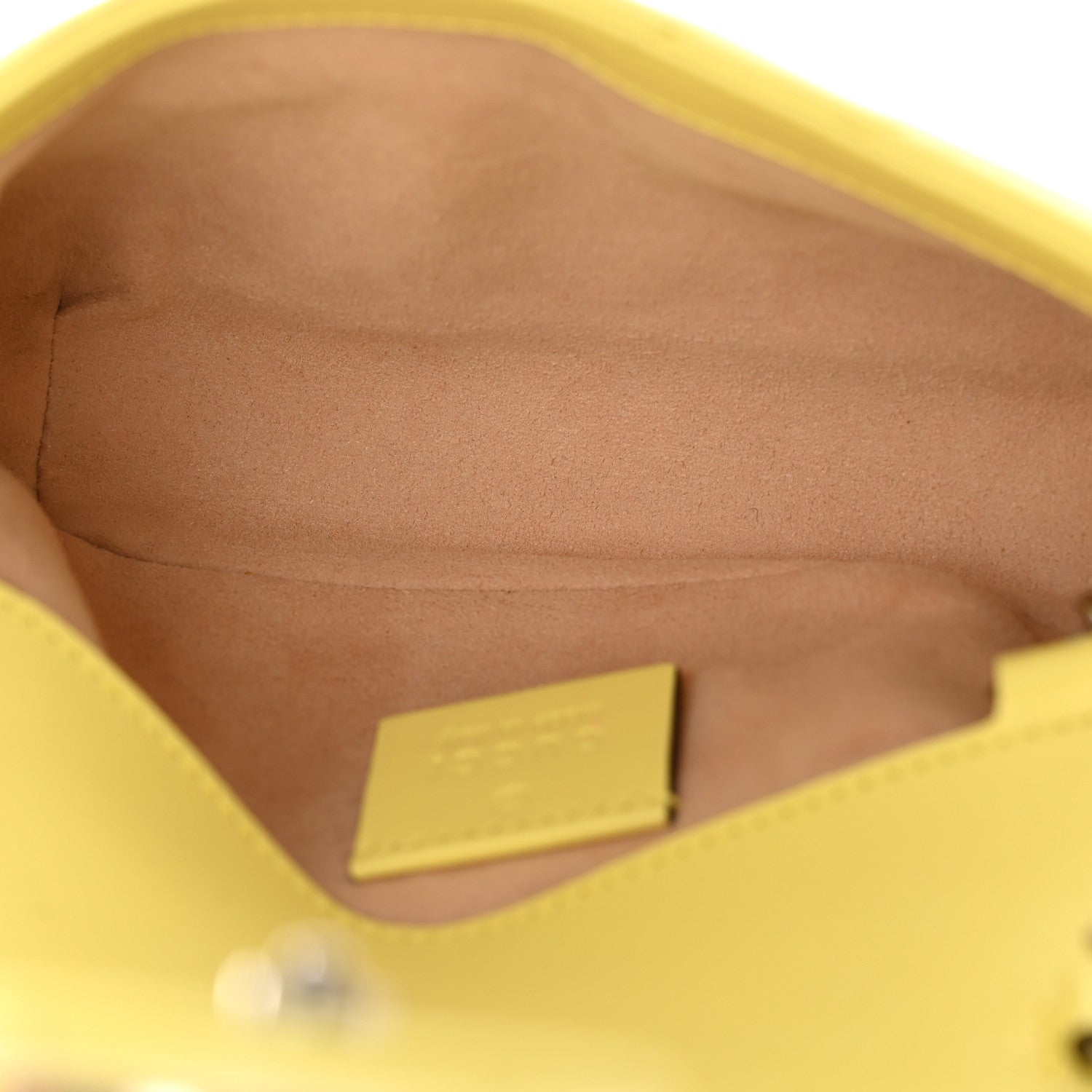 Gucci Calfskin Matelasse Super Mini GG Marmont Shoulder Bag Banana