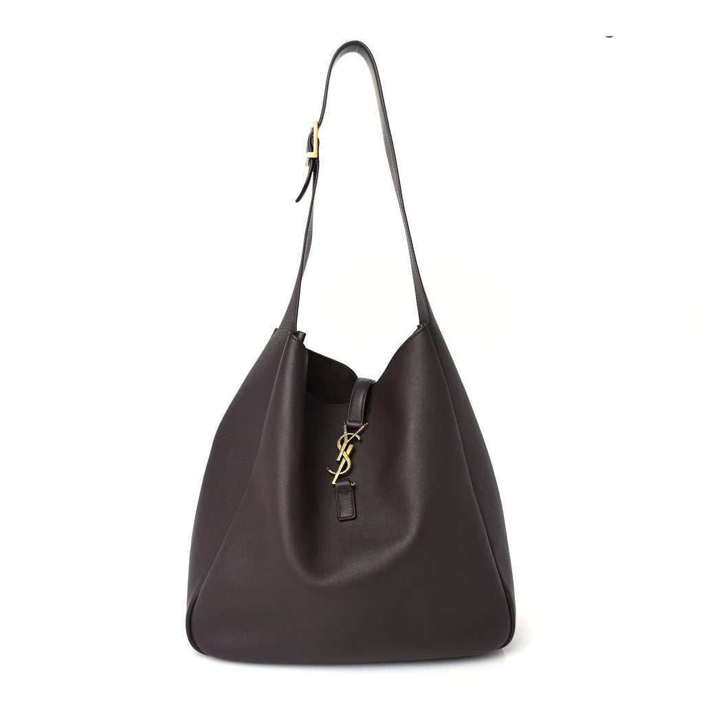 Saint Laurent Supple Calfskin Large Le 5 A 7 Soft Hobo Raisin
