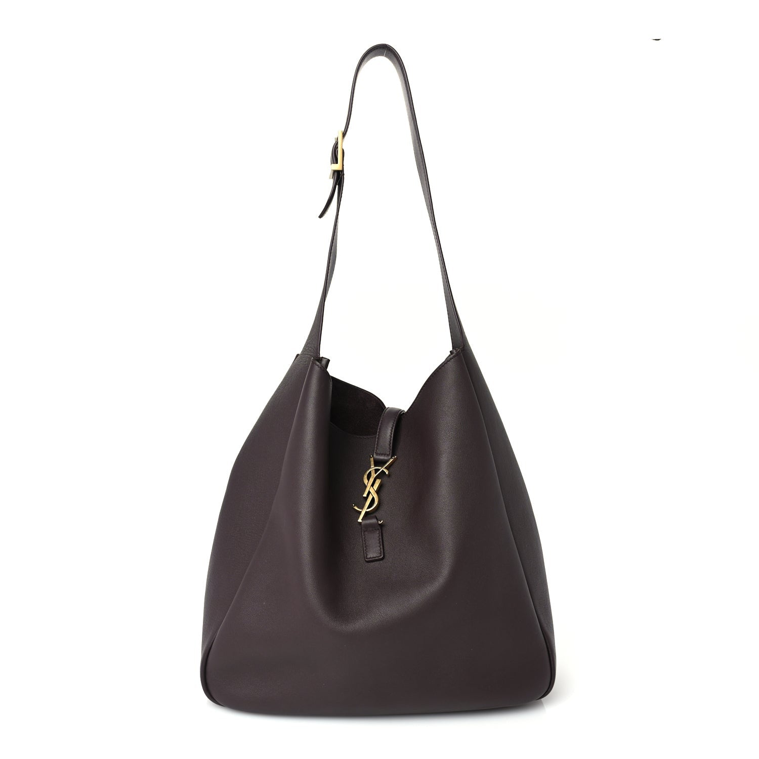 Saint Laurent Supple Calfskin Large Le 5 A 7 Soft Hobo Raisin